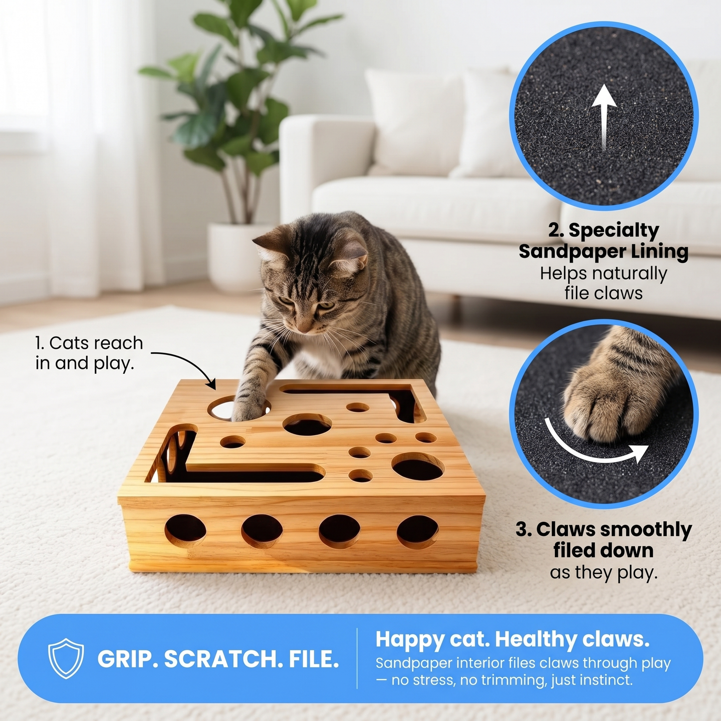 Cat Scratch Box - Naturally File Your Cat's Nails